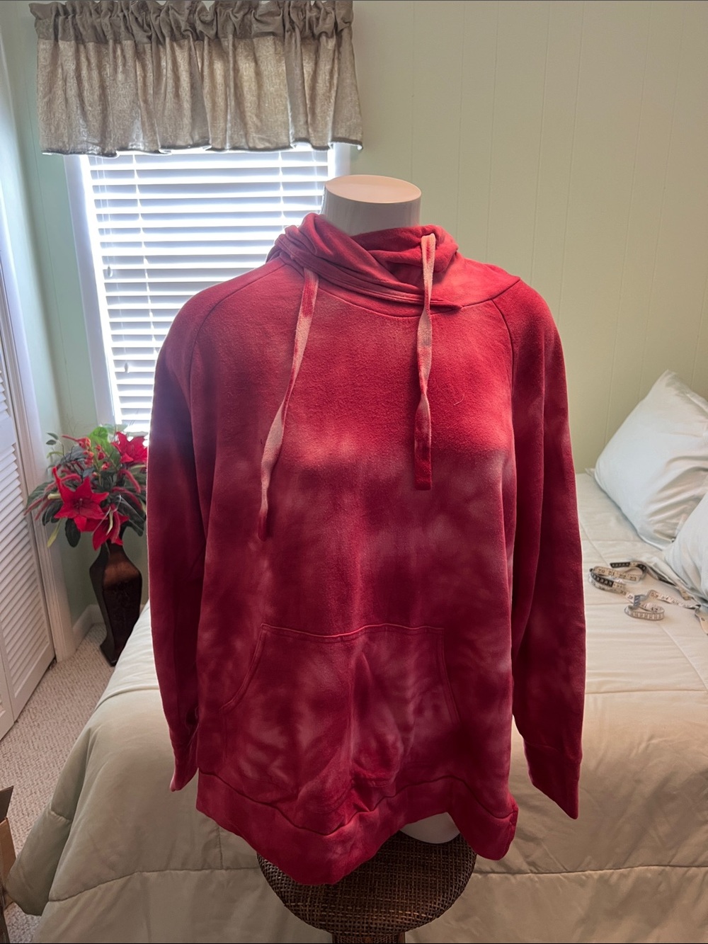 Green Tea XXL Dark pink Tie-Dye Pullover Hoodie Sweater